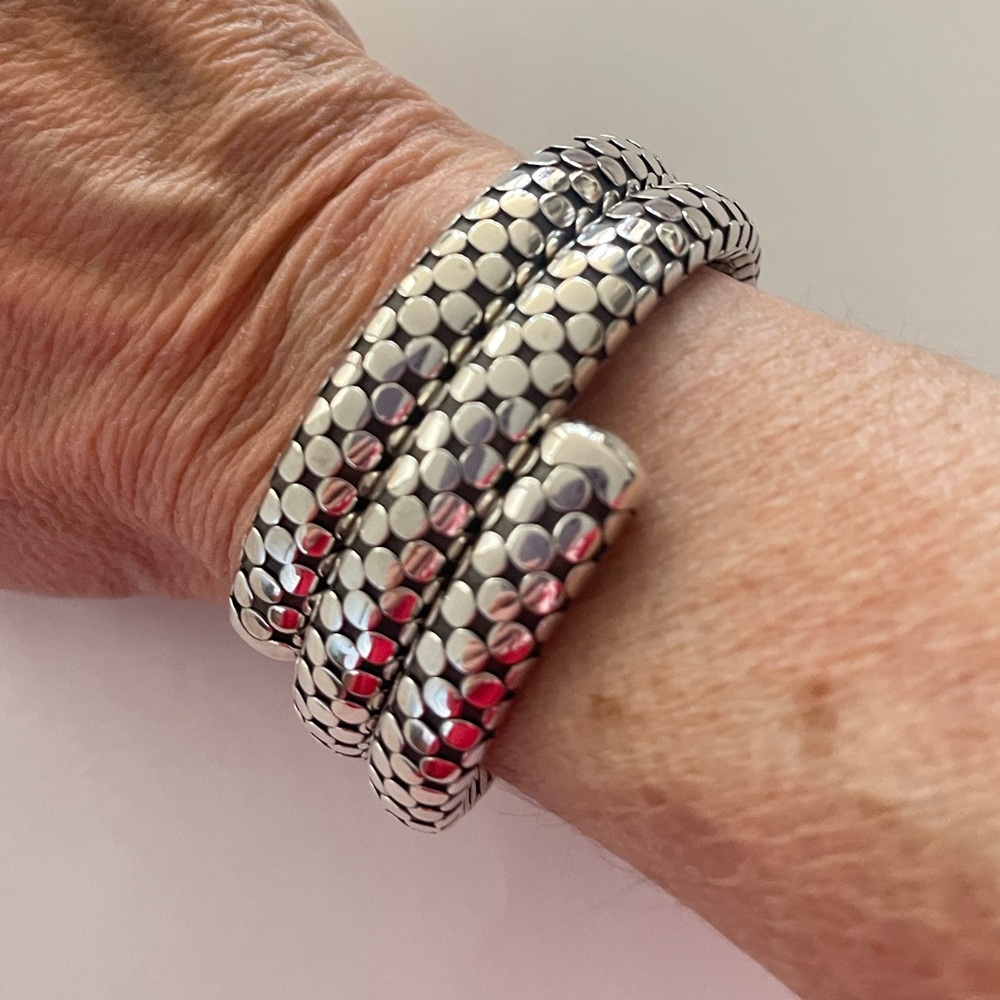 John Hardy sterling silver dot coil wrap bracelet